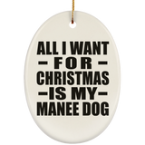 All I Want For Christmas Is My Manee Dog - Oval Ornament