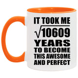 103rd Birthday Took Square Root of 10609 Years To Awesome - 11oz Accent Mug Orange