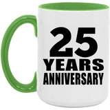 25th Anniversary 25 Years Anniversary - 15oz Accent Mug Green