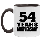 54th Anniversary 54 Years - 11oz Accent Mug Black