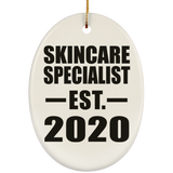 Skincare Specialist Established EST. 2020 - Oval Ornament
