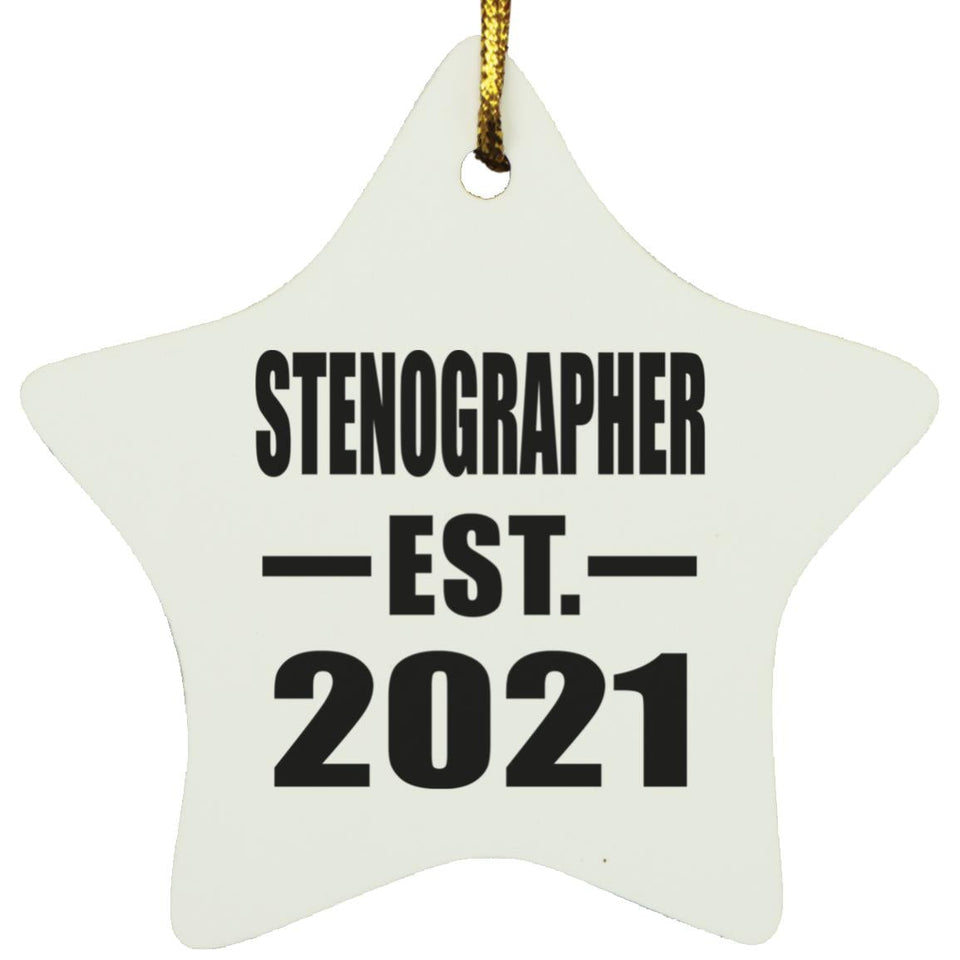 Stenographer Established EST. 2021 - Star Ornament