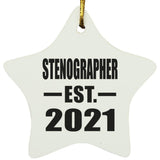 Stenographer Established EST. 2021 - Star Ornament