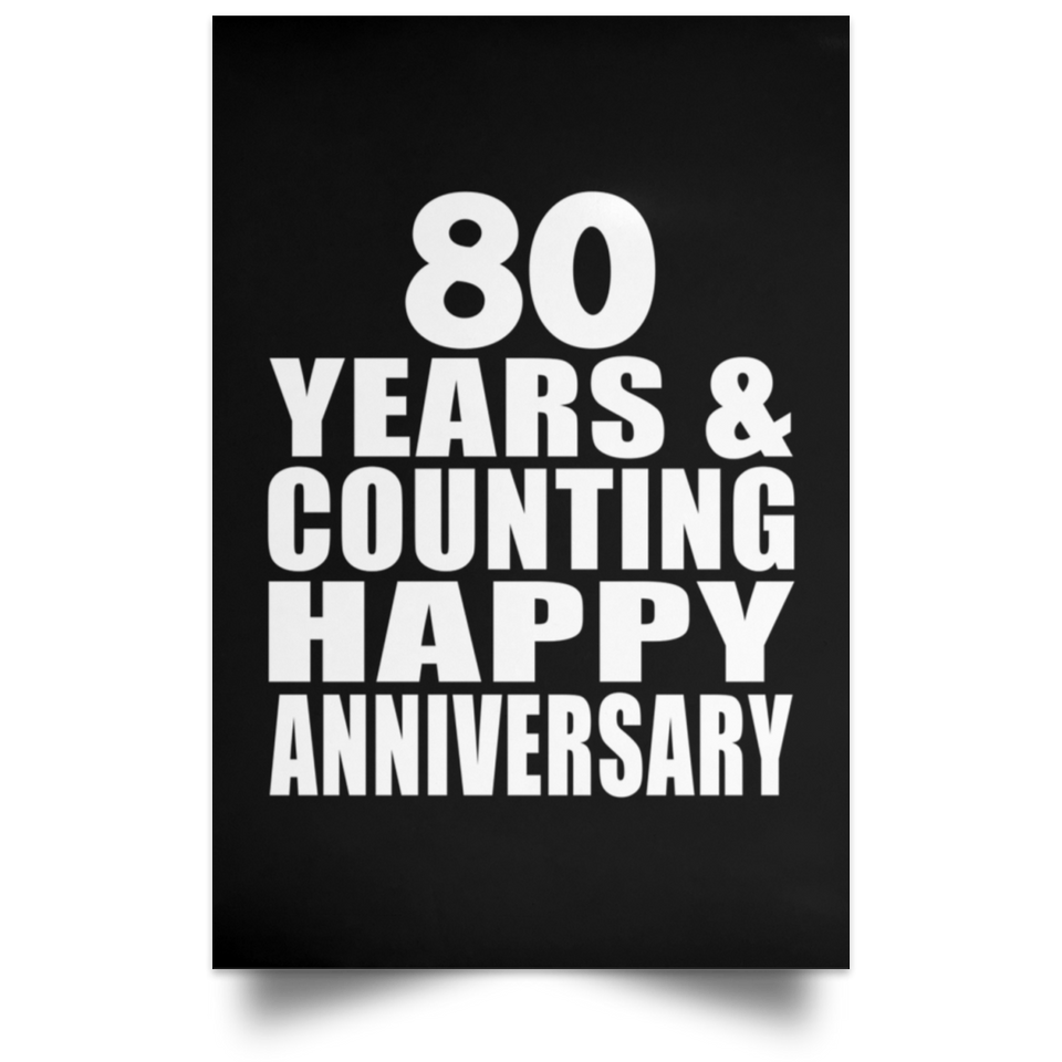 Happy 80th Anniversary 80 Years & Counting - Poster Portrait