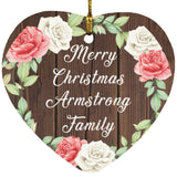 Merry Christmas Armstrong Family - Heart Ornament A
