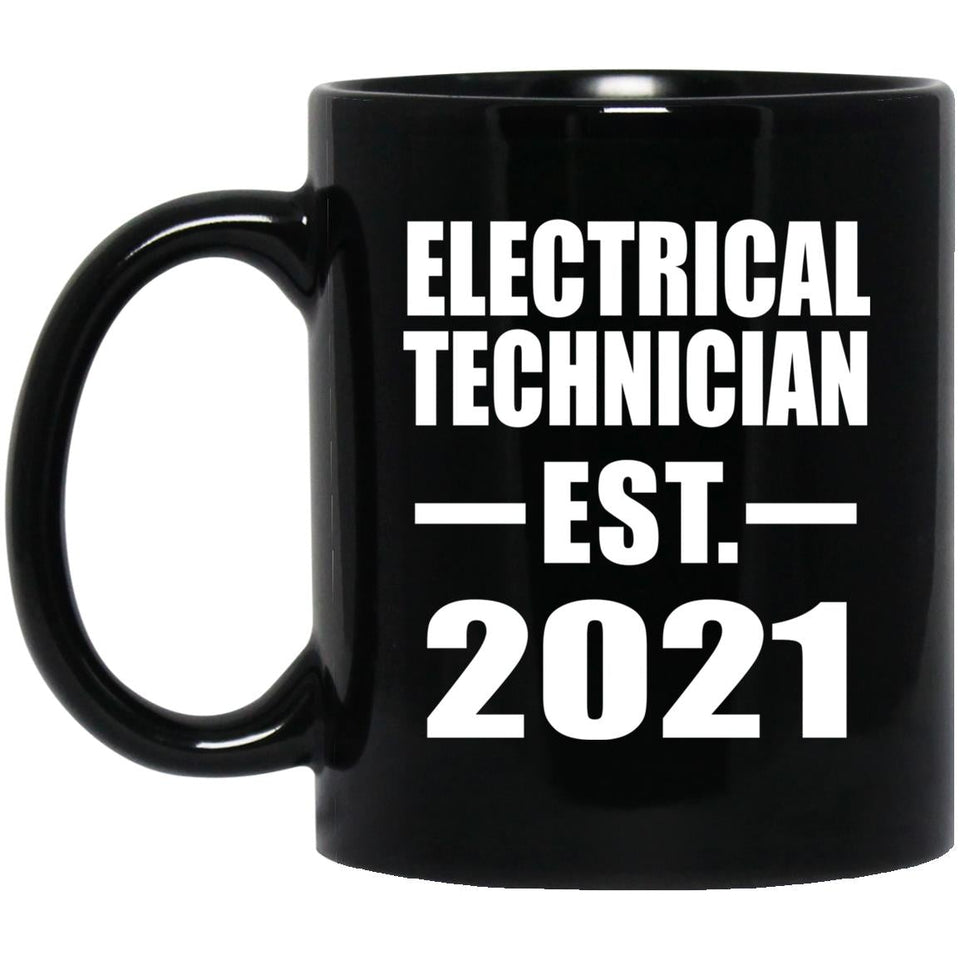 Electrical Technician Established EST. 2021 - 11oz Coffee Mug Black
