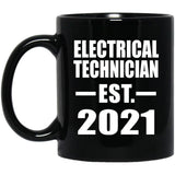 Electrical Technician Established EST. 2021 - 11oz Coffee Mug Black