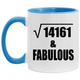 119th Birthday Square Root of 14161 & Fabulous - 11oz Accent Mug Blue