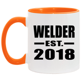 Welder Established EST. 2018 - 11oz Accent Mug Orange