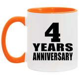 4th Anniversary 4 Years - 11oz Accent Mug Orange