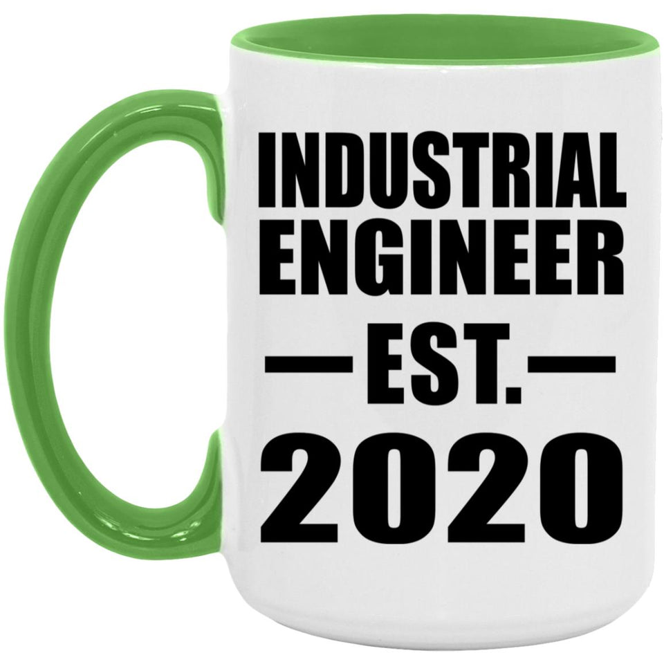 Industrial Engineer Established EST. 2020 - 15oz Accent Mug Green
