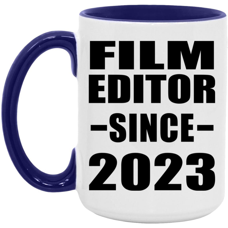 Film Editor Since 2023 - 15oz Accent Mug Purple