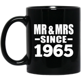 59th Anniversary Mr & Mrs Since 1965 - 11 Oz Coffee Mug Black