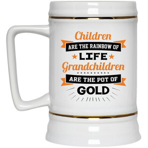 Children Are Rainbow Of Life, Grandchildren Are Pot Of Gold - Beer Stein