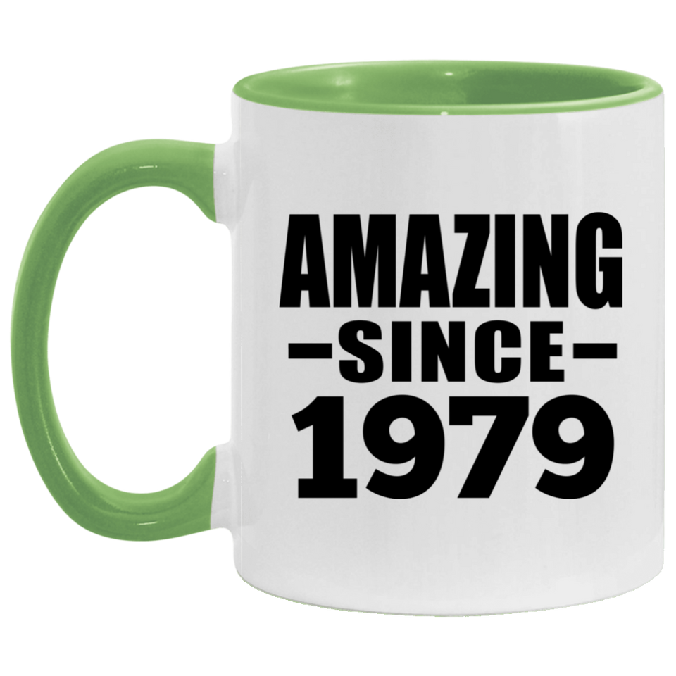 45th Birthday Amazing Since 1979 - 11oz Accent Mug Green
