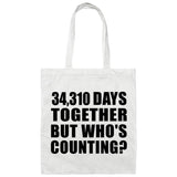 94th Anniversary 34,310 Days Together Who's Counting - Tote Bag White