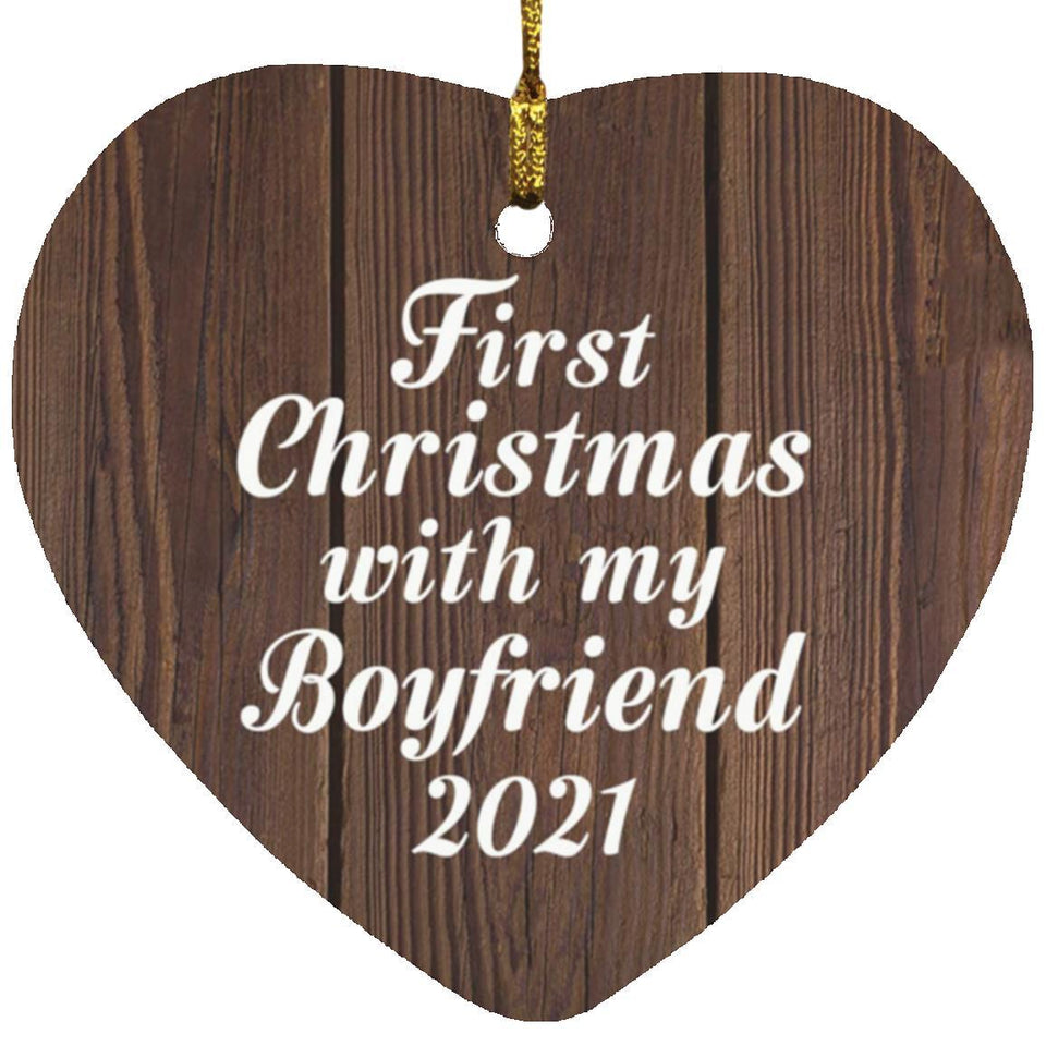 First Christmas With My Boyfriend 2021 - Heart Ornament D
