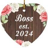 Boss Established Est. 2024 - Heart Ornament A