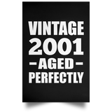 23rd Birthday Vintage 2001 Aged Perfectly - Poster Portrait