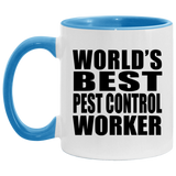 World's Best Pest Control Worker - 11oz Accent Mug Blue