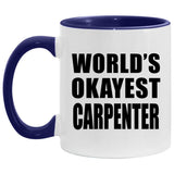 World's Okayest Carpenter - 11oz Accent Mug Purple