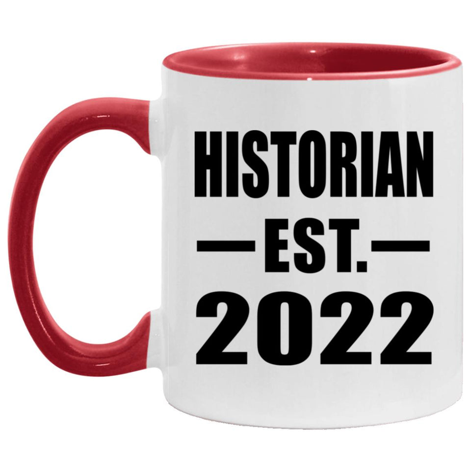 Historian Established EST. 2022 - 11oz Accent Mug Red