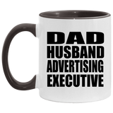 Dad Husband Advertising Executive - 11oz Accent Mug Black