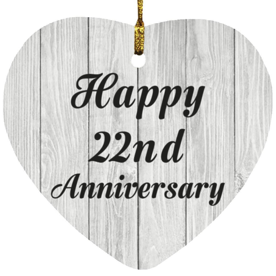 Happy 22nd Anniversary - Heart Ornament F