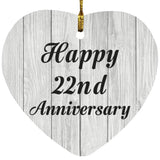 Happy 22nd Anniversary - Heart Ornament F