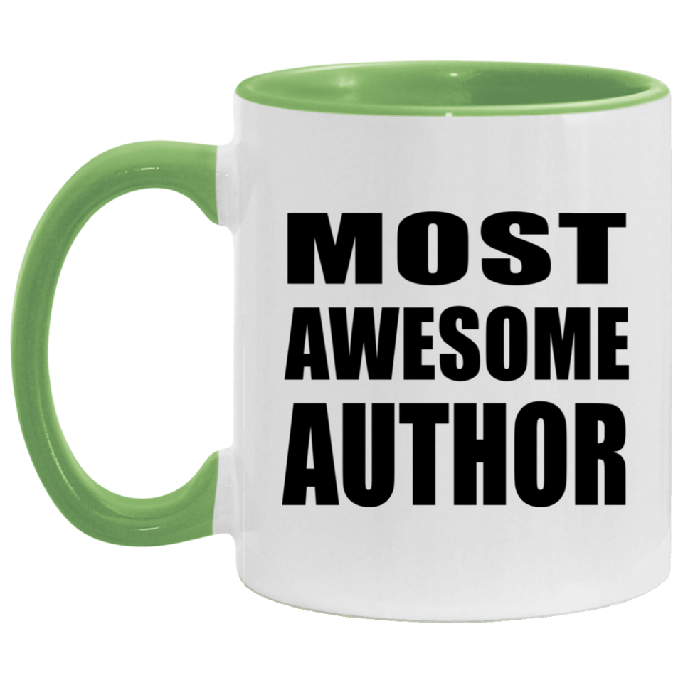 Most Awesome Author - 11oz Accent Mug Green