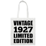 97th Birthday Vintage 1927 Limited Edition - Tote Bag White