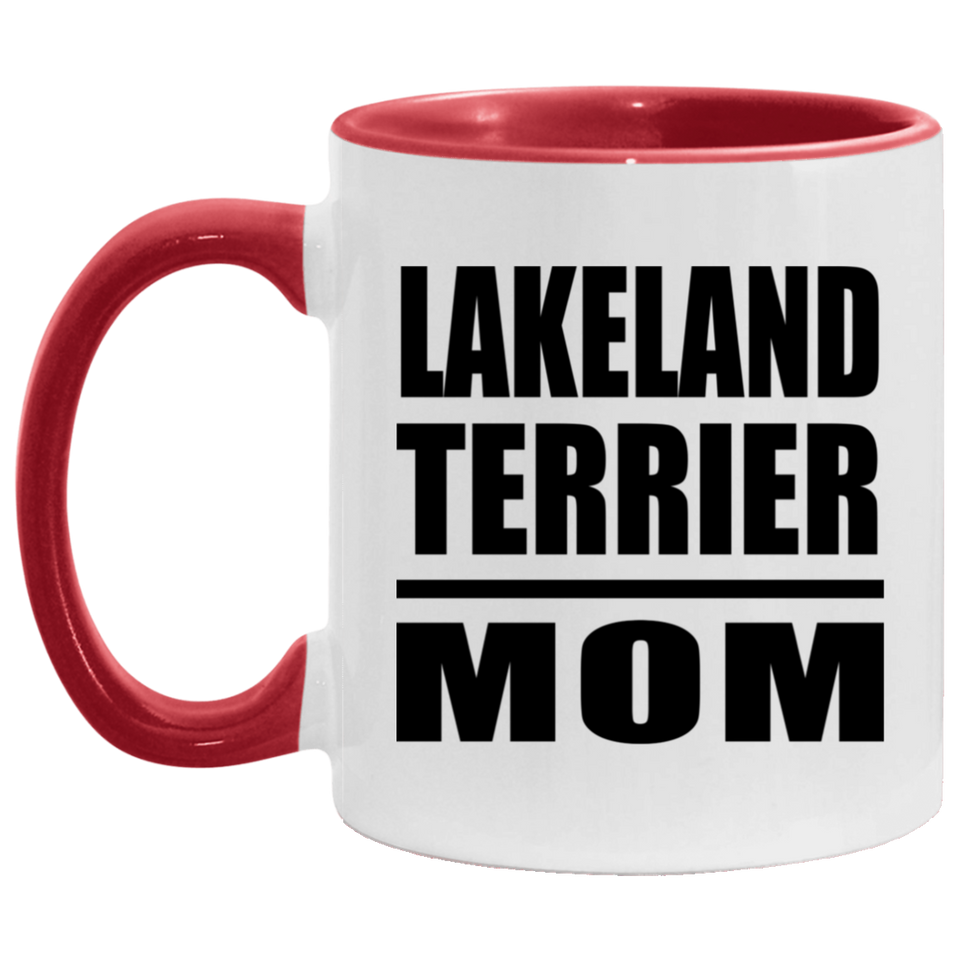 Lakeland Terrier Mom - 11oz Accent Mug Red