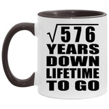 24th Anniversary Square Root of 576 Years Lifetime To Go - 11oz Accent Mug Black