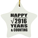 Happy 54th Anniversary Square Root of 2916 Years & Counting - Star Ornament