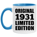 93rd Birthday Original 1931 Limited Edition - 11oz Accent Mug Blue