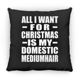 All I Want For Christmas Is My Domestic Mediumhair - Throw Pillow Black