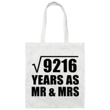 96th Anniversary Square Root of 9216 Years As Mr & Mrs - Tote Bag White