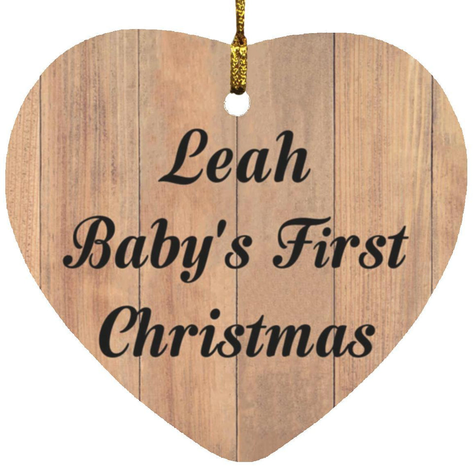 Leah Baby's First Christmas - Heart Ornament C