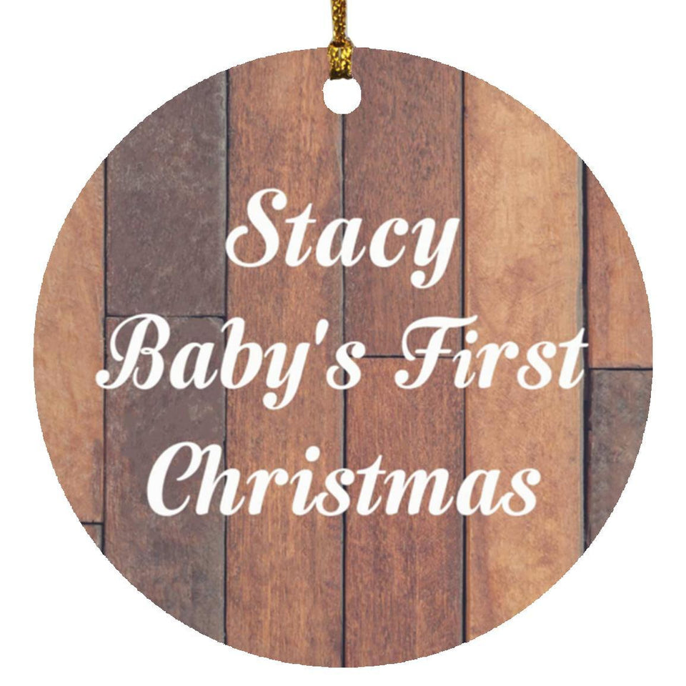 Stacy Baby's First Christmas - Circle Ornament E