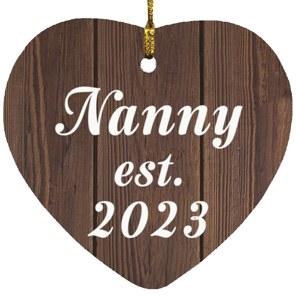 Nanny Established EST. 2023 - Heart Ornament D