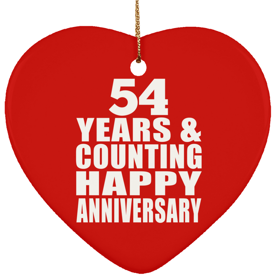 Happy 54th Anniversary 54 Years & Counting - Heart Ornament