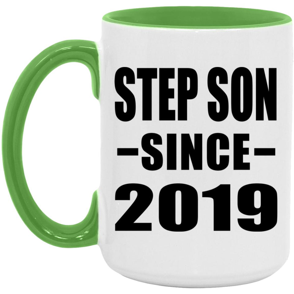 Step Son Since 2019 - 15oz Accent Mug Green