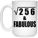 16th Birthday Square Root of 256 & Fabulous - 15oz Coffee Mug