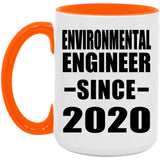 Environmental Engineer Since 2020 - 15oz Accent Mug Orange