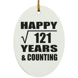 Happy 11th Anniversary Square Root of 121 Years & Counting - Oval Ornament