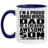 Proud Parole Officer Dad Of Awesome Son - 11oz Accent Mug Purple