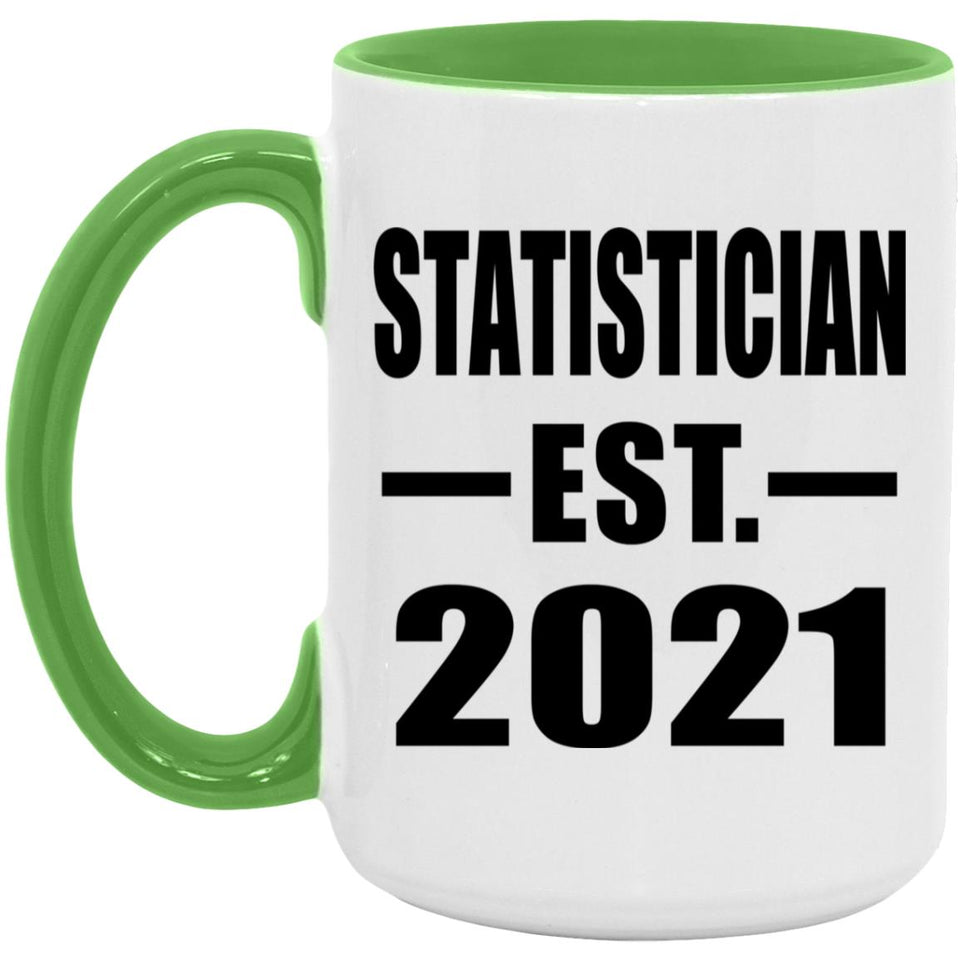 Statistician Established EST. 2021 - 15oz Accent Mug Green