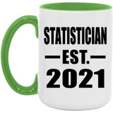 Statistician Established EST. 2021 - 15oz Accent Mug Green