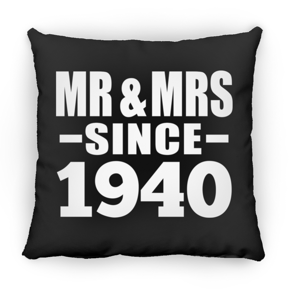 84th Anniversary Mr & Mrs Since 1940 - Throw Pillow Black