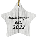 Bookkeeper Established Est. 2022 - Star Ornament F